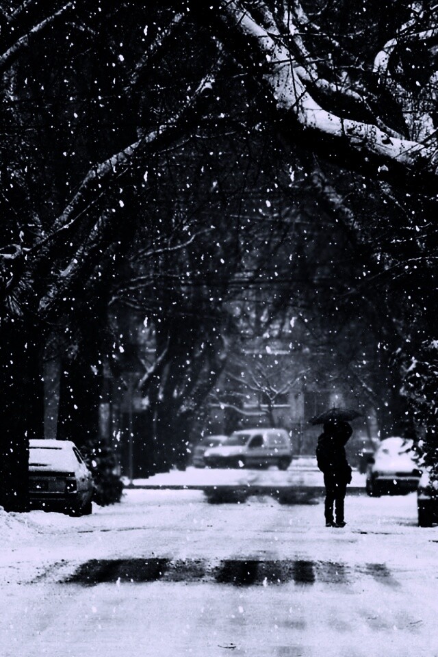 Зимняя улица обои