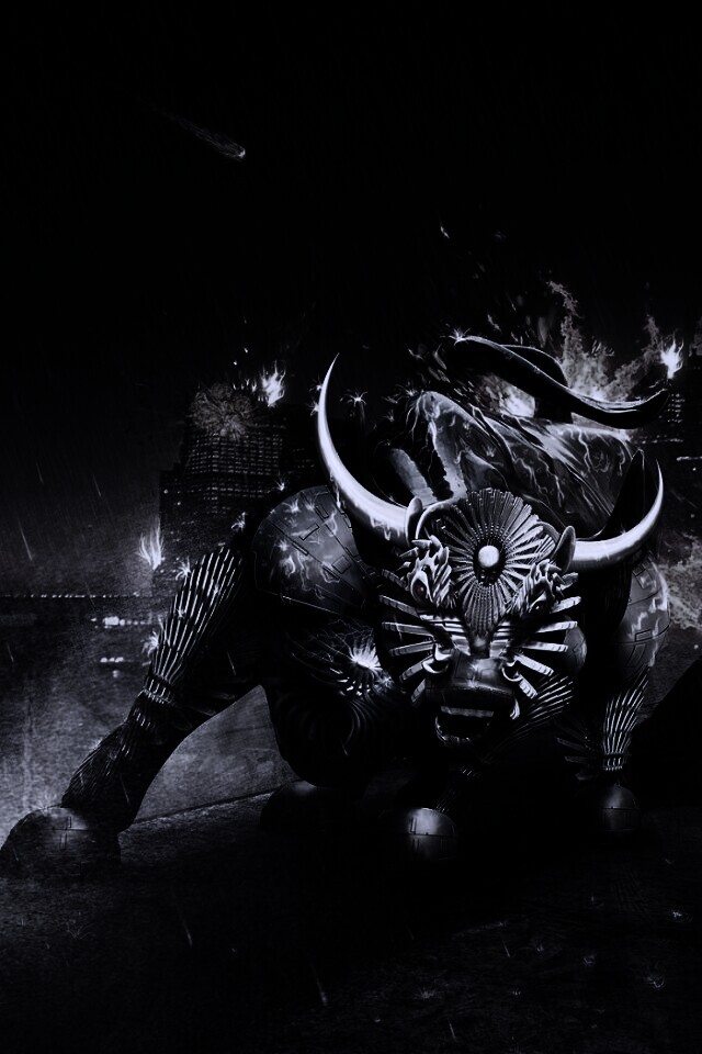 Воин и бык на крыше обои