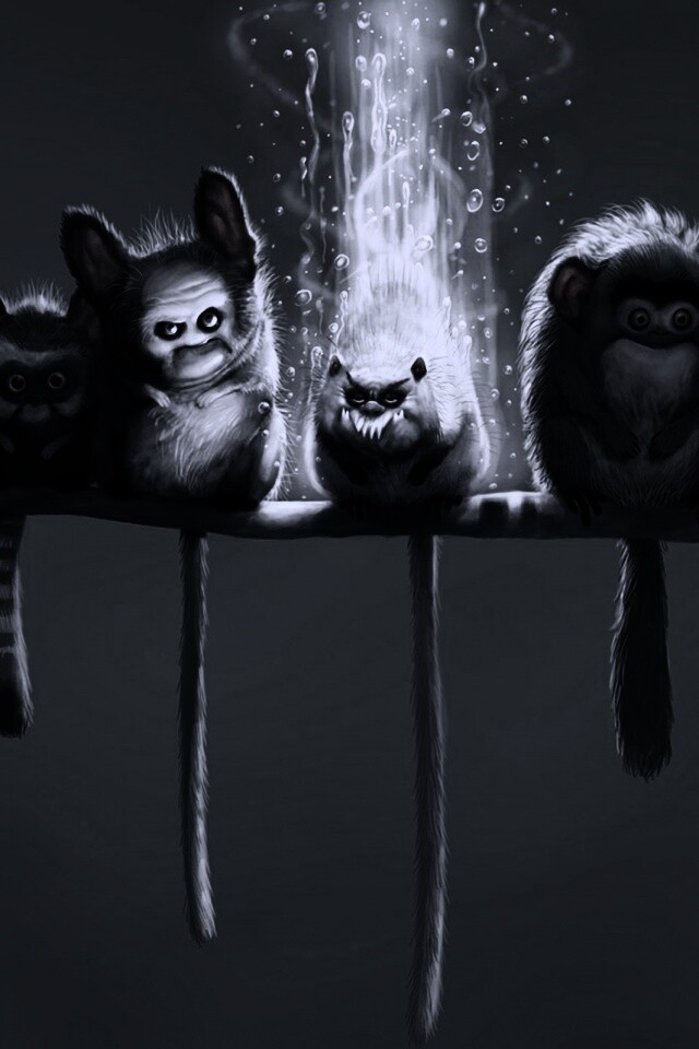 Существа на ветке обои