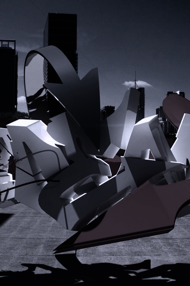 Трехмерное граффити обои