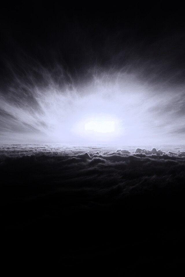 Закат над облаками обои