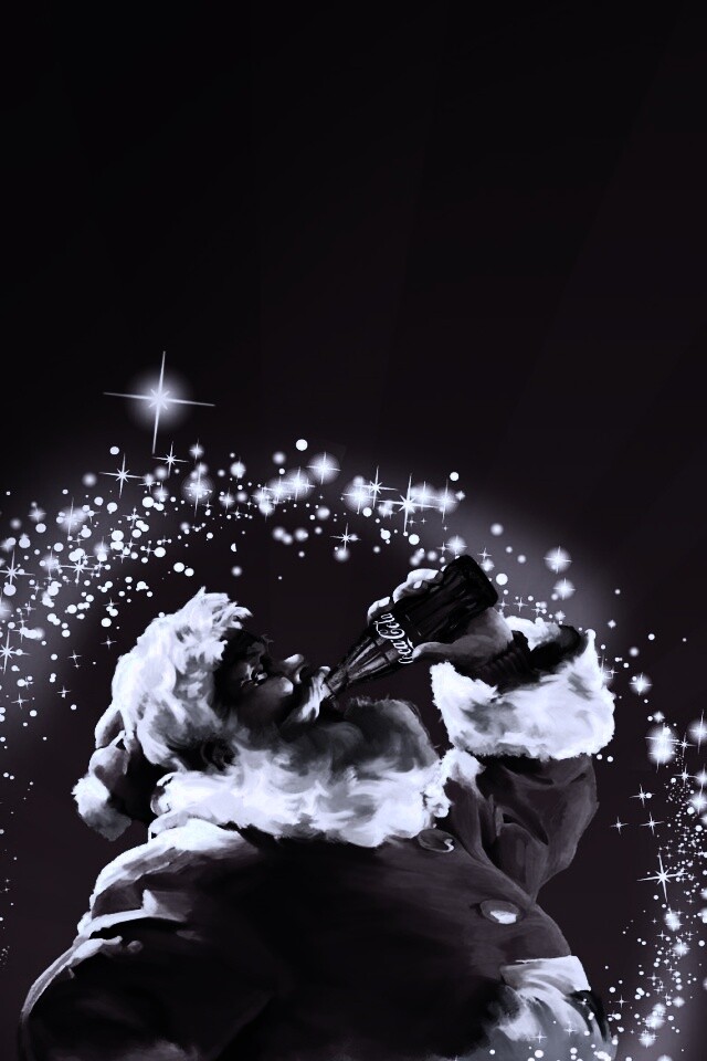 Санта Клаус с кока-колой обои