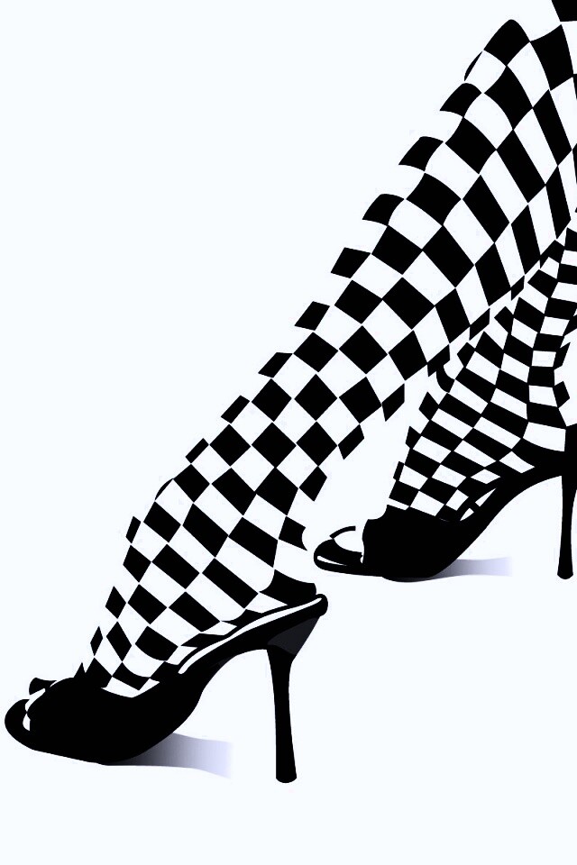 Ножки в шахматных колготах обои
