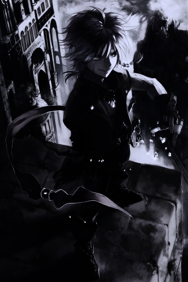 Анимешный парень с горстью кристаллов обои