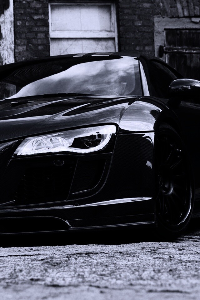 Черная Audi R8 обои
