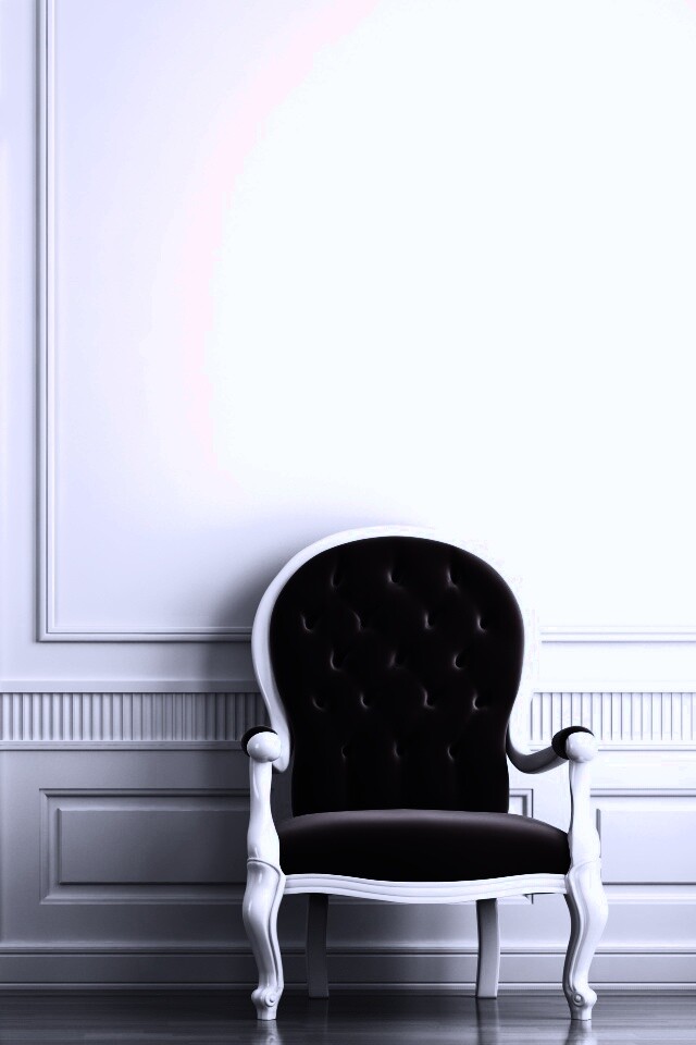 красное кресло в белой комнате обои