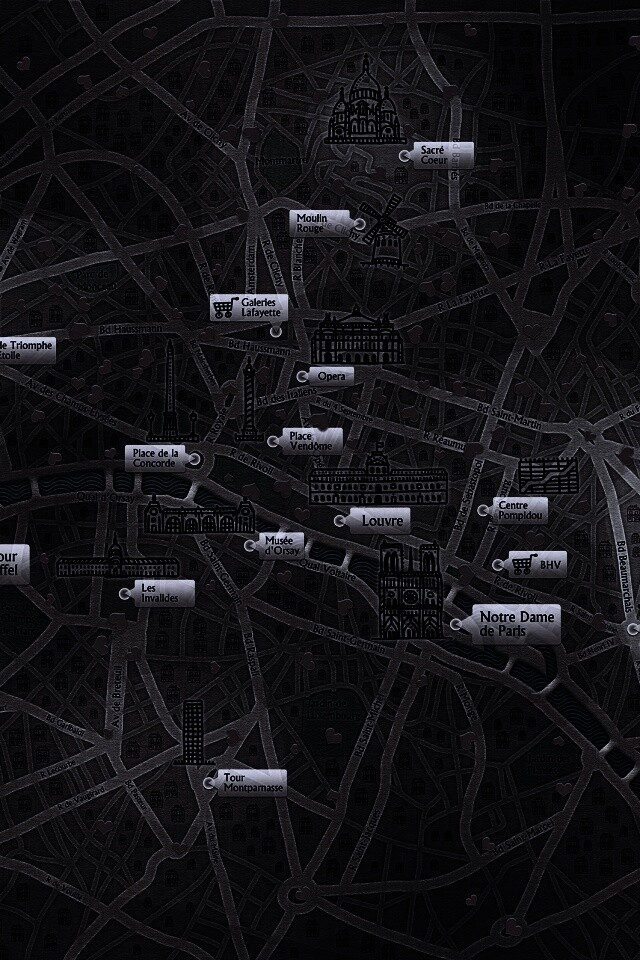 Карта Парижа обои