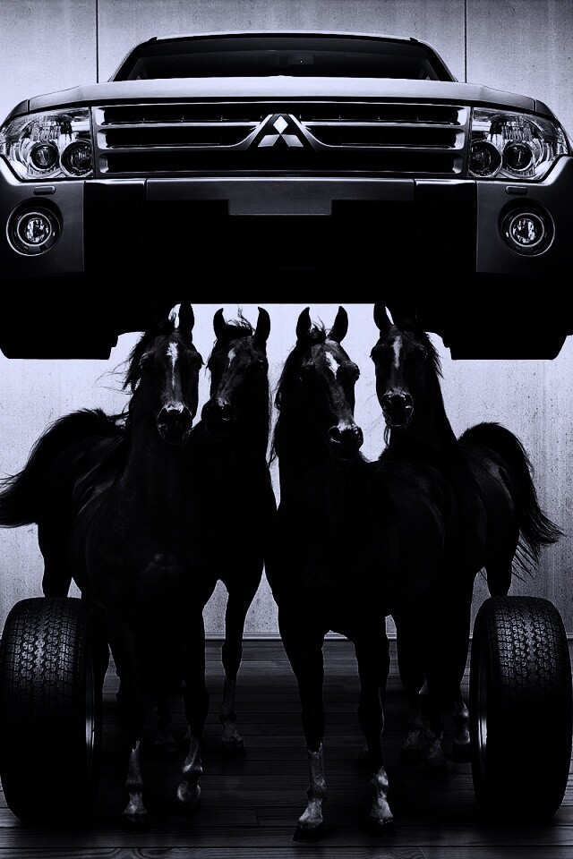 Лошадинные силы - принт Митсубиси обои