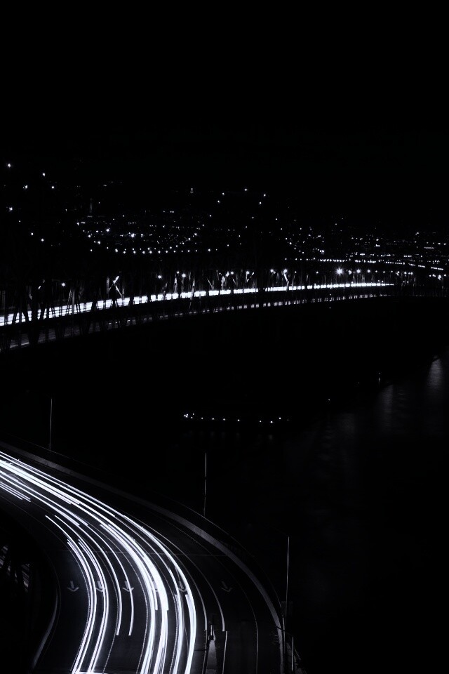 Вид на мост ночью обои