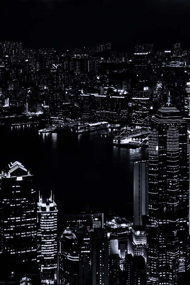 Небоскребы ночью обои