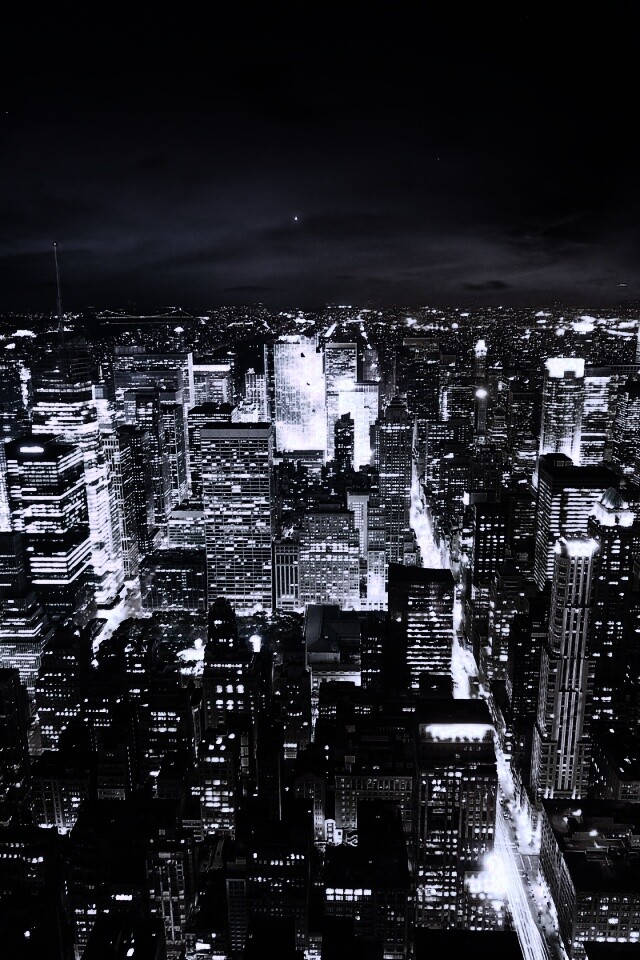 Вид на ночной Нью-Йорк обои