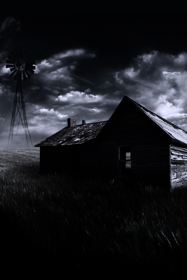 Домик в поле обои