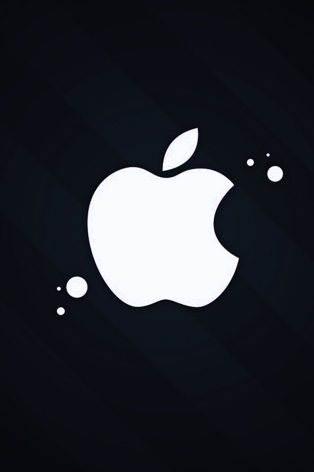 Логотип Apple на фоне голубых полос обои