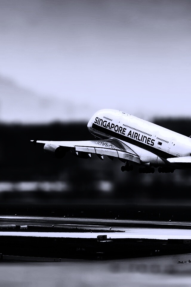 Взлет гражданского самолета обои