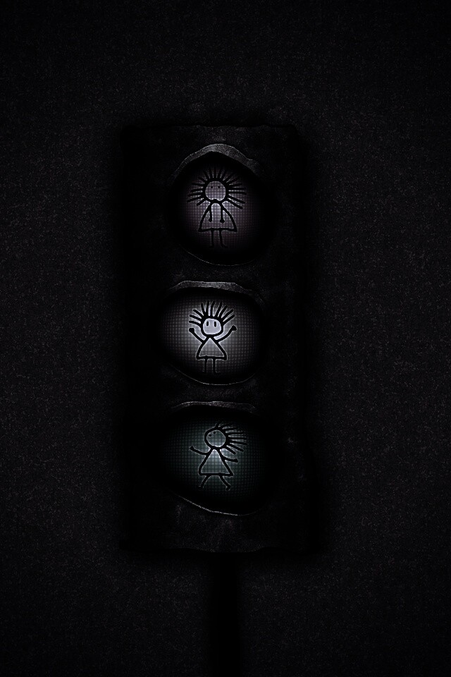 Нарисованный светофор обои