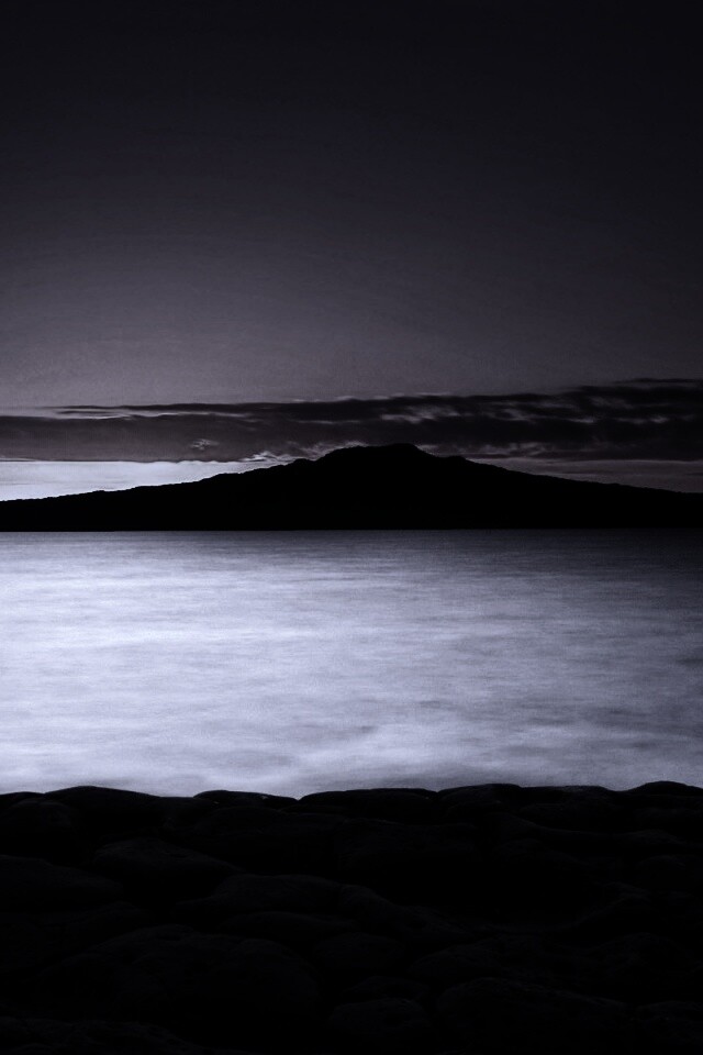 Закат за островом Рангитото обои