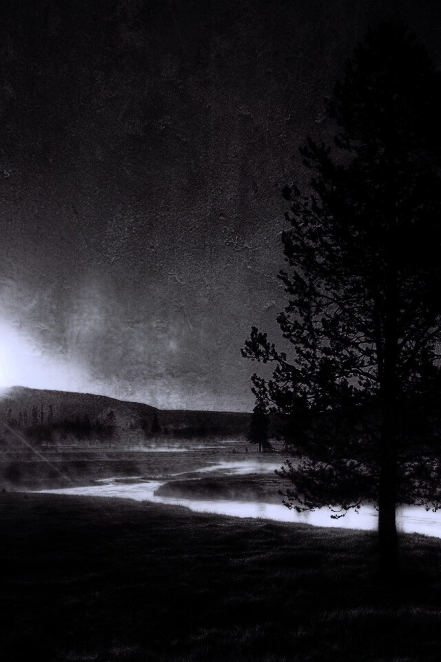 Закат за речкой обои