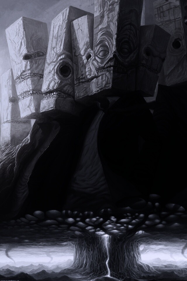 Каменные головы обои