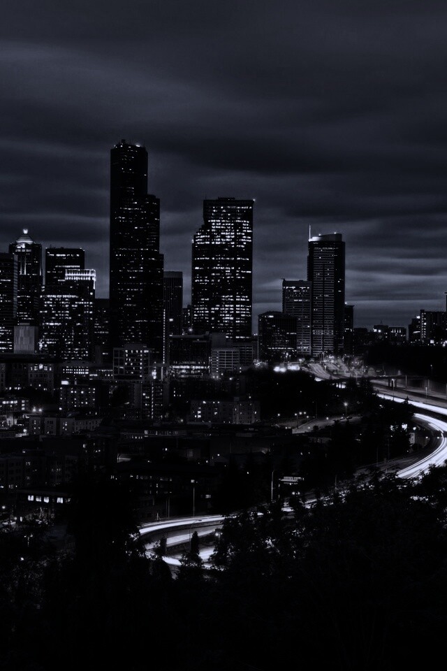 Город вдали обои