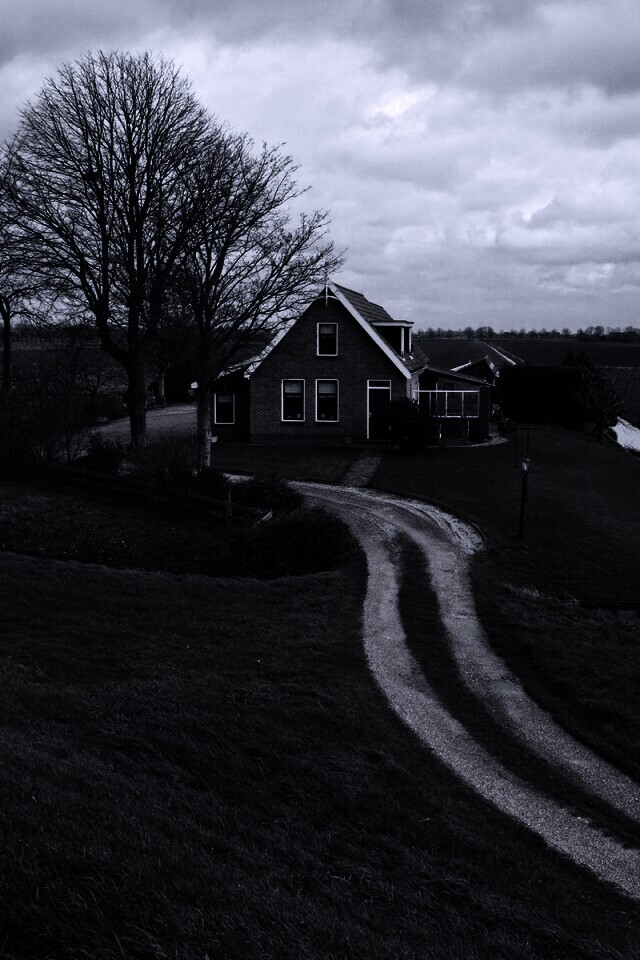 Дом в поле обои