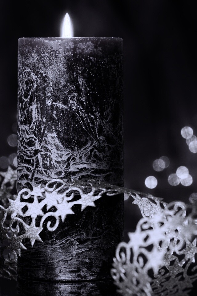 Новогодняя свеча обои