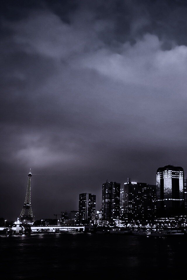 Вид на ночной Париж обои