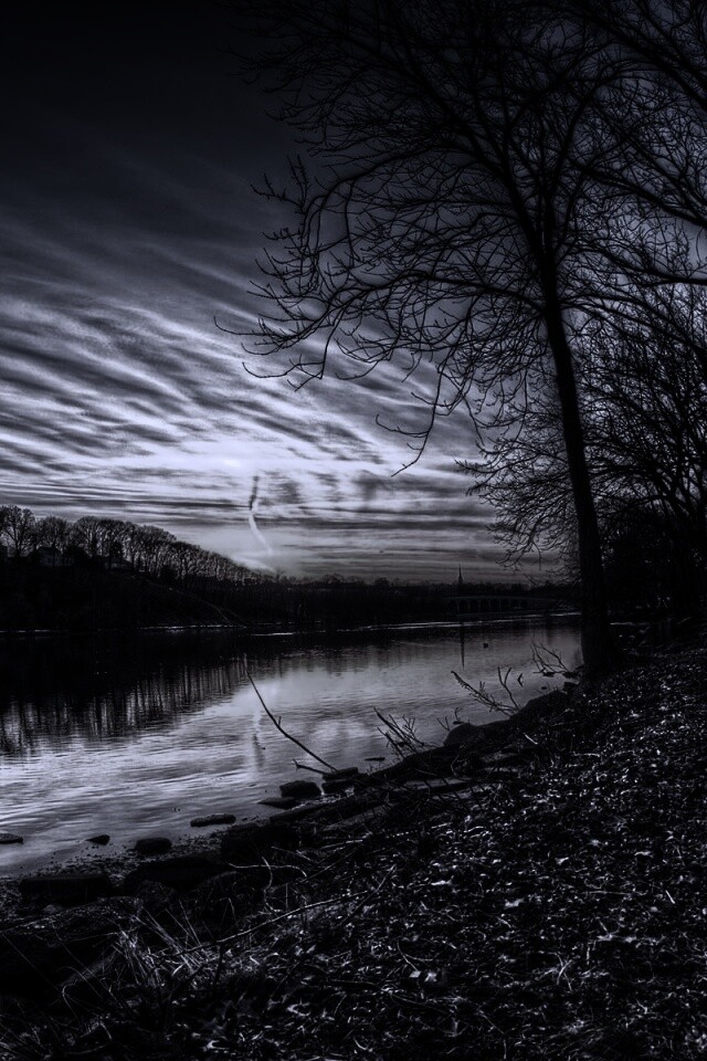 Осенний закат обои