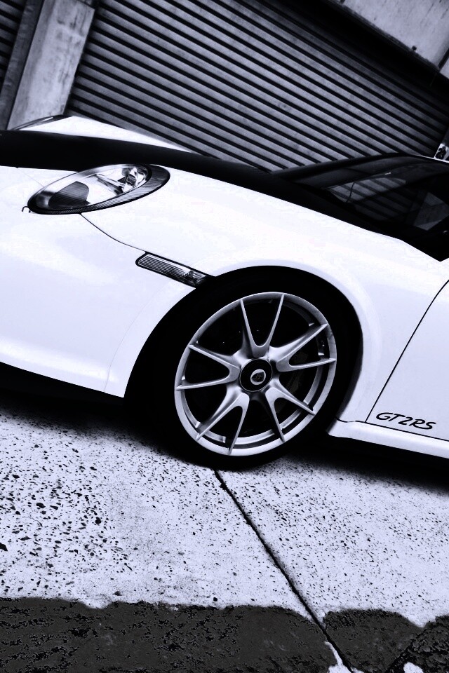 Белый порше обои