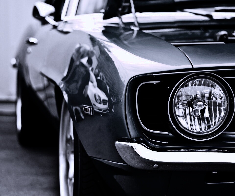 Синяя машина обои