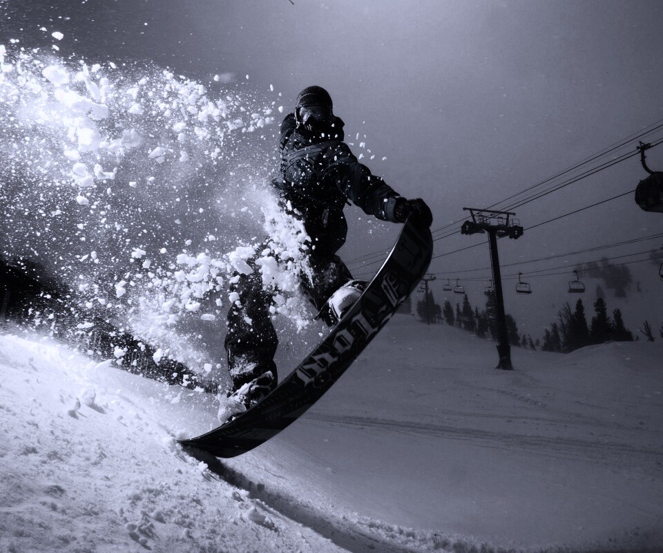 Сноубордист обои