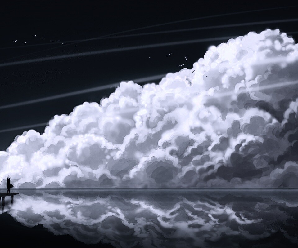 Облако на горизонте обои
