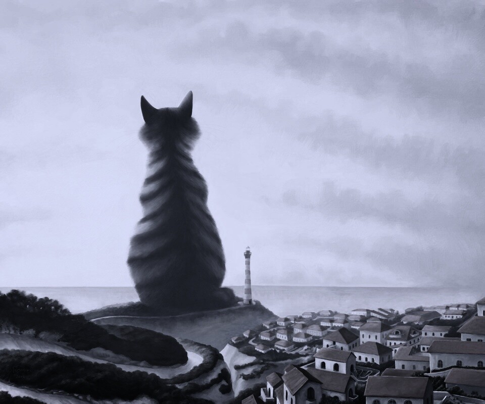 Кот-гигант обои