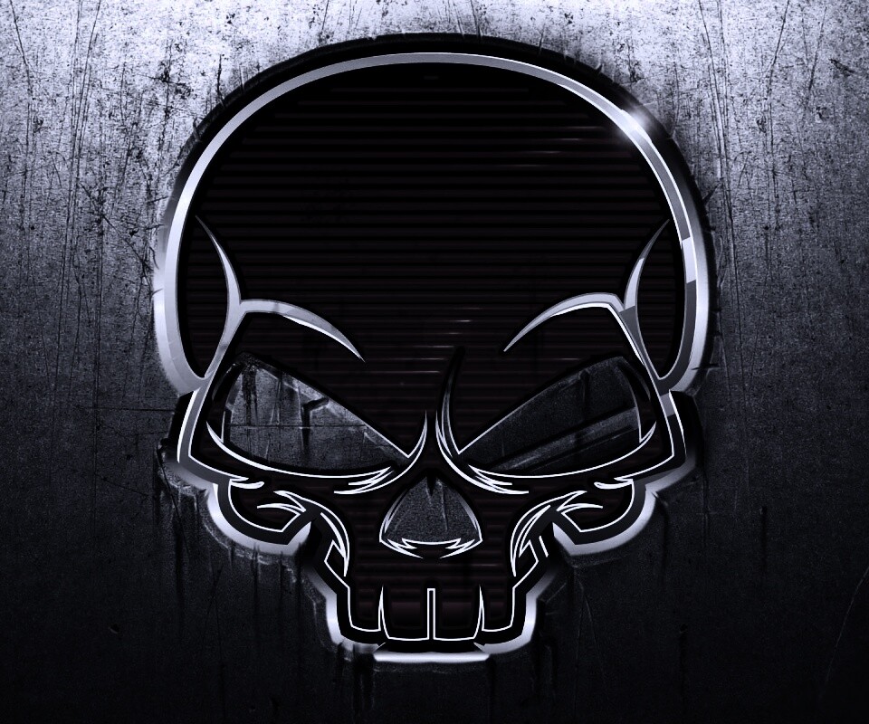 Красный череп лого обои