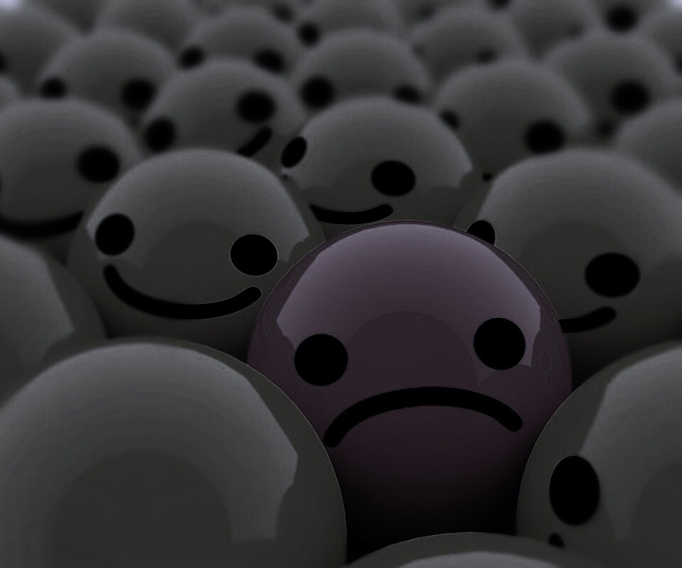 Депрессивный смайлик обои