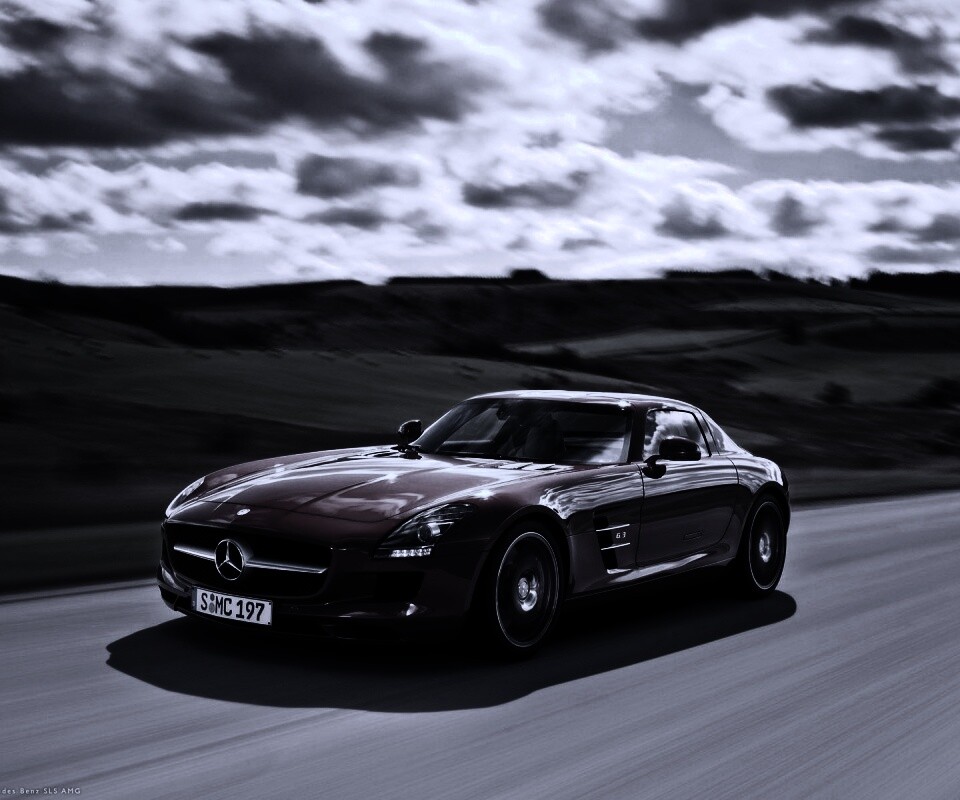 Красный спортивный мерседес обои