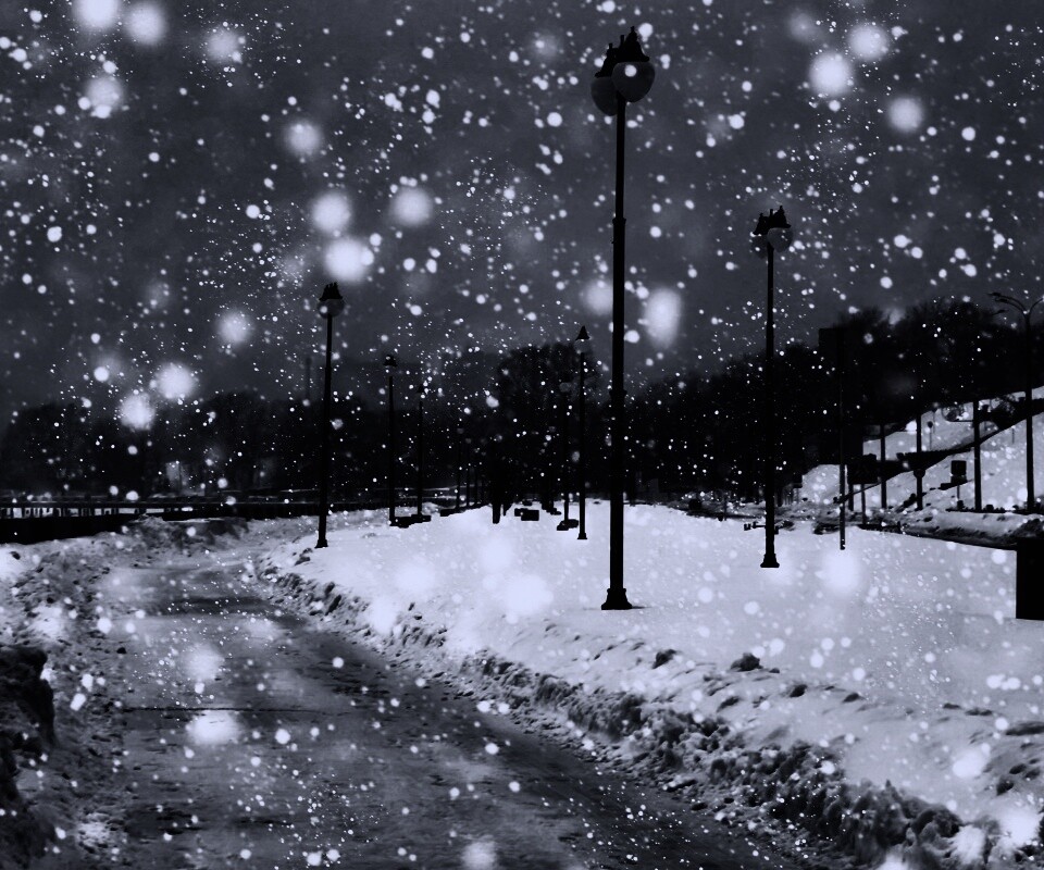 Зимняя набережная обои