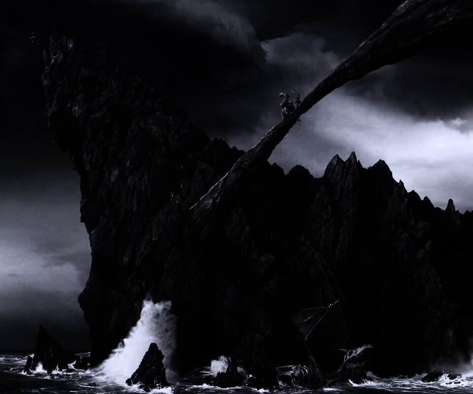 Бой на скале обои