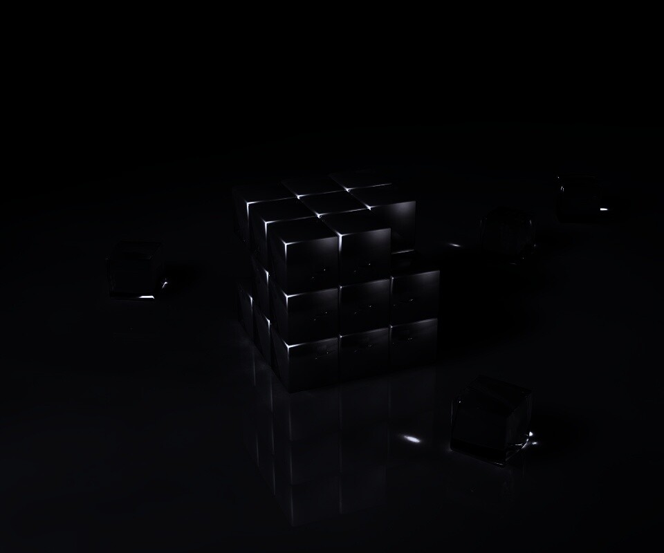 Стеклянный кубик рубика обои