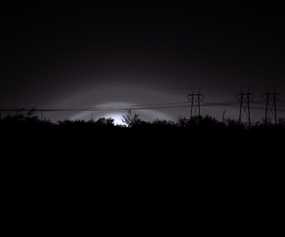 Закат за лесом обои