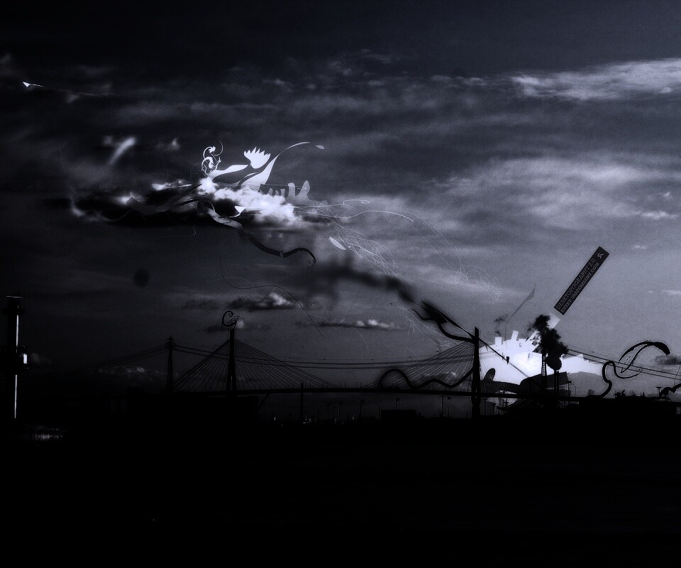 Абстракиця над мостом обои