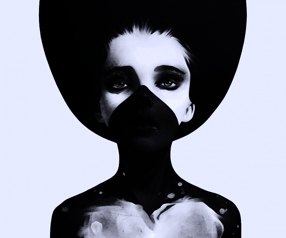 Черно-белый бодиарт обои