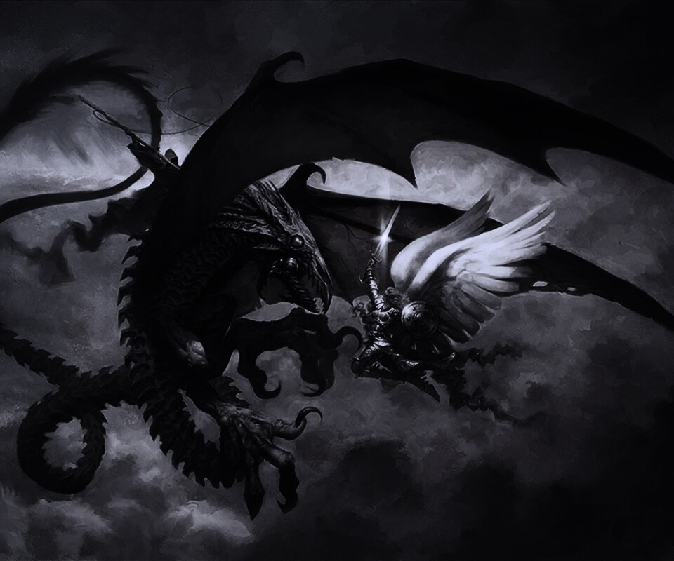 Ангел против дракона обои