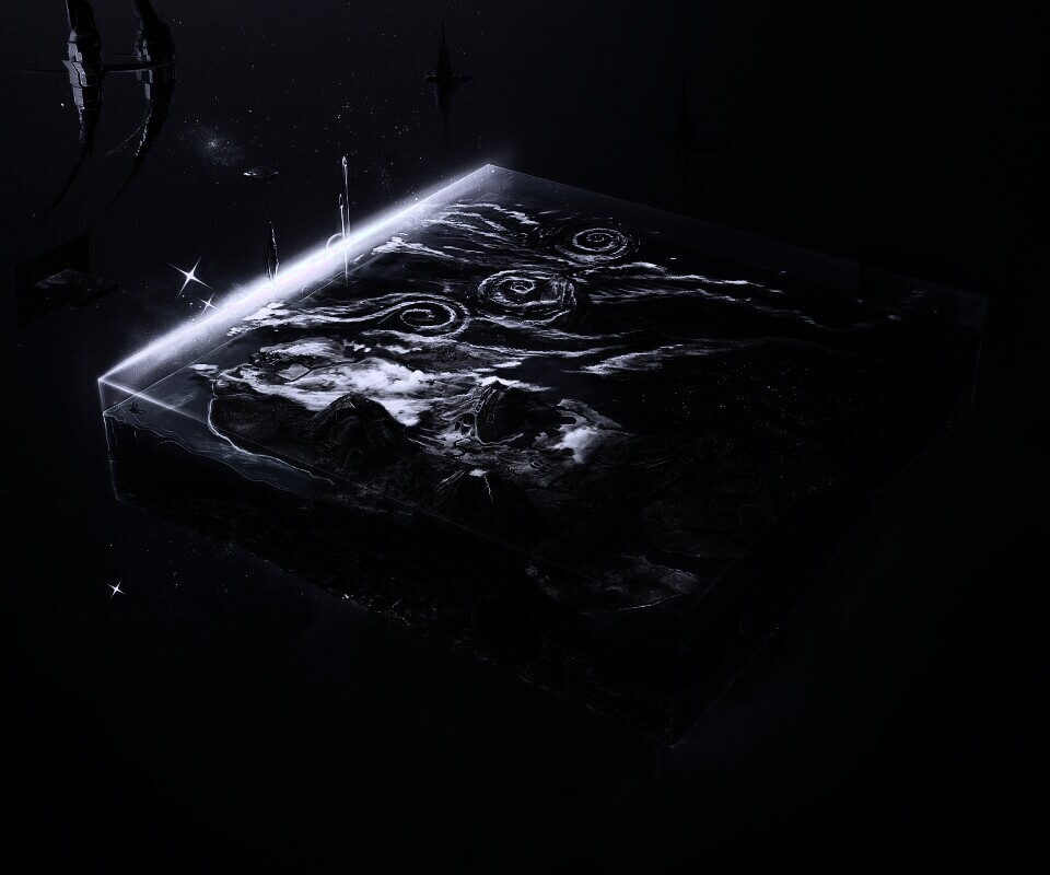 Кубическая земля в вакууме обои