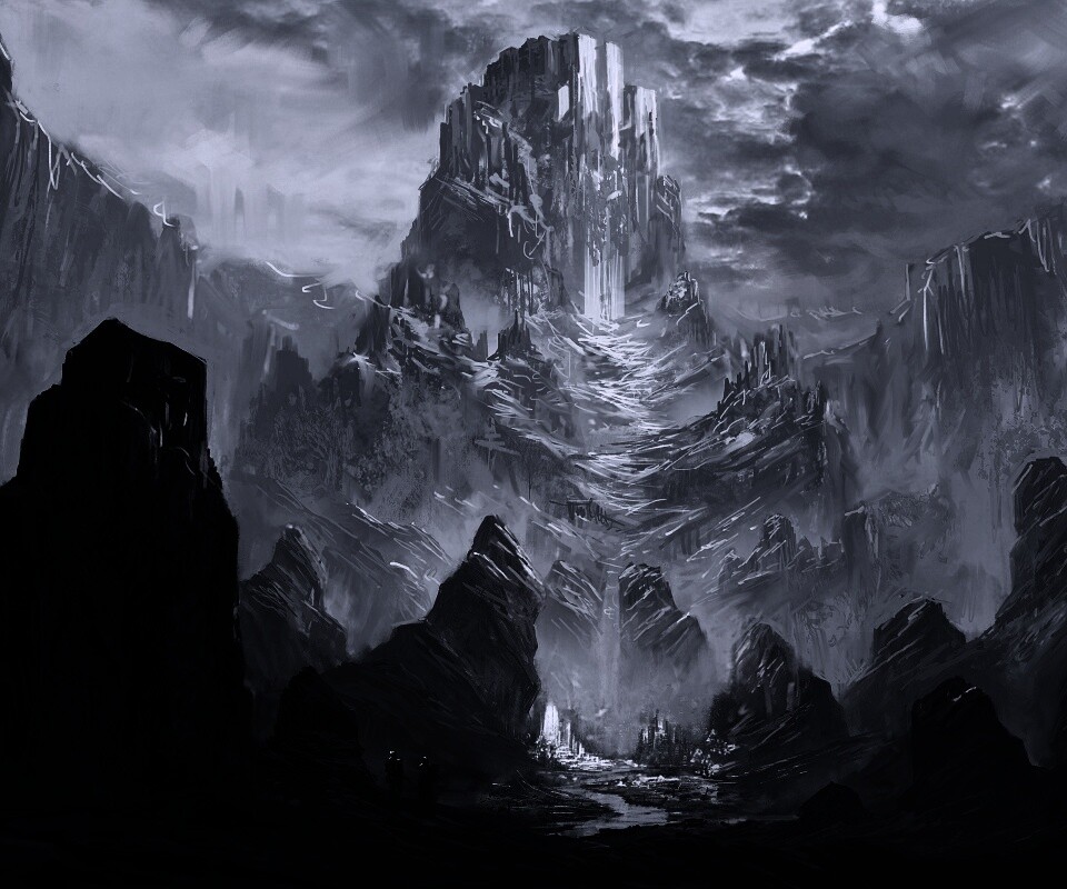 Город в горах обои