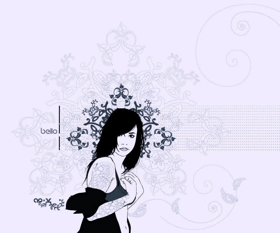 Векторная девушка обои