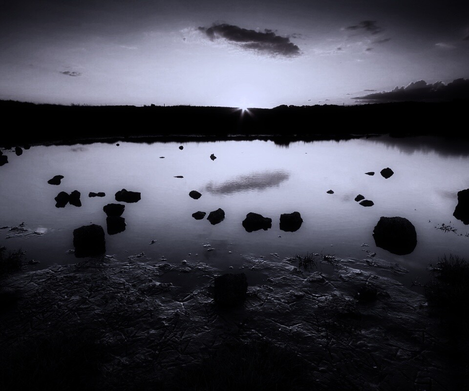 Обмелевшее озеро в Новой Зеландии обои