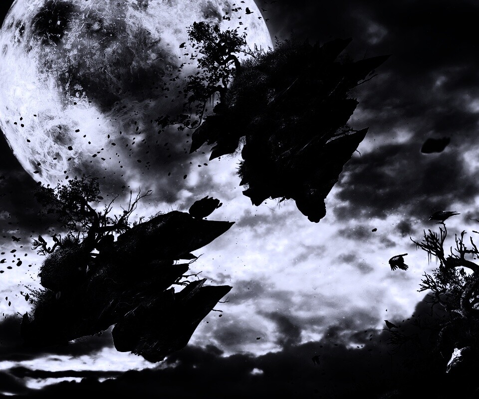 Летящие куски земли обои