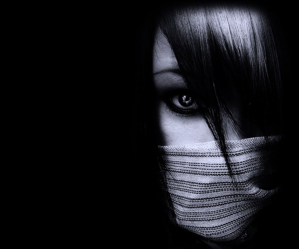 Девушка с закрытым ртом обои