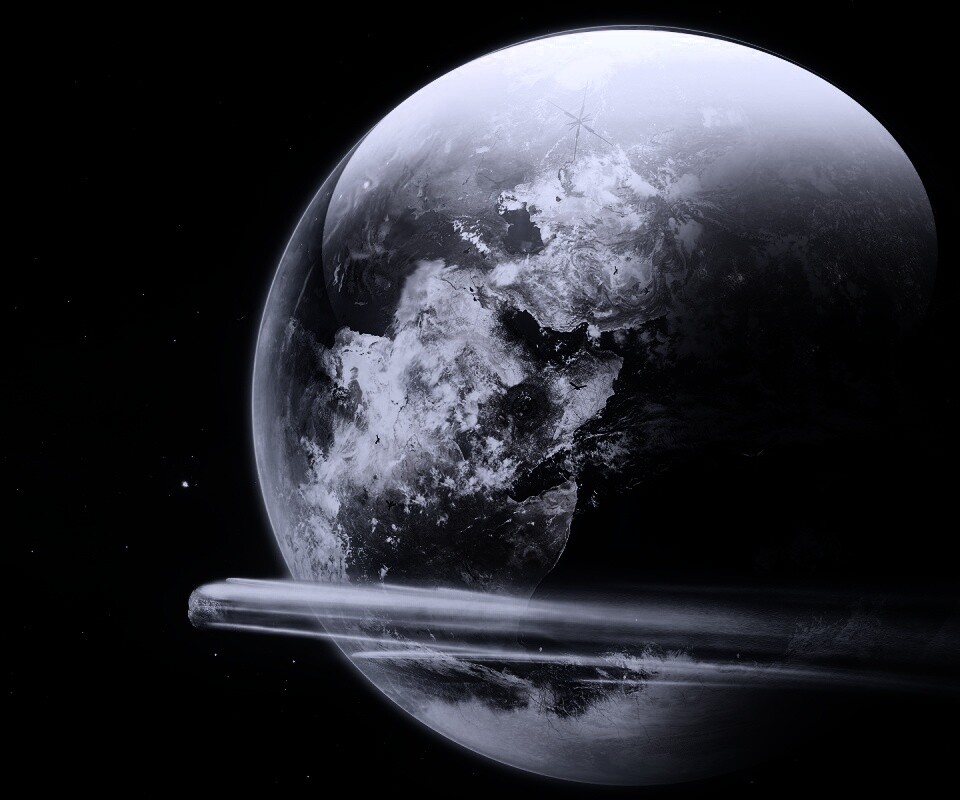 Метеорит пролетает мимо Земли обои