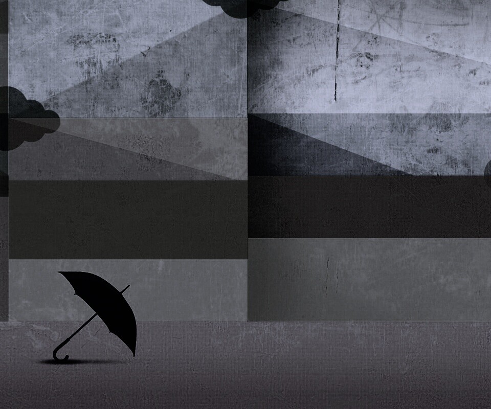 Силуэт зонтика обои
